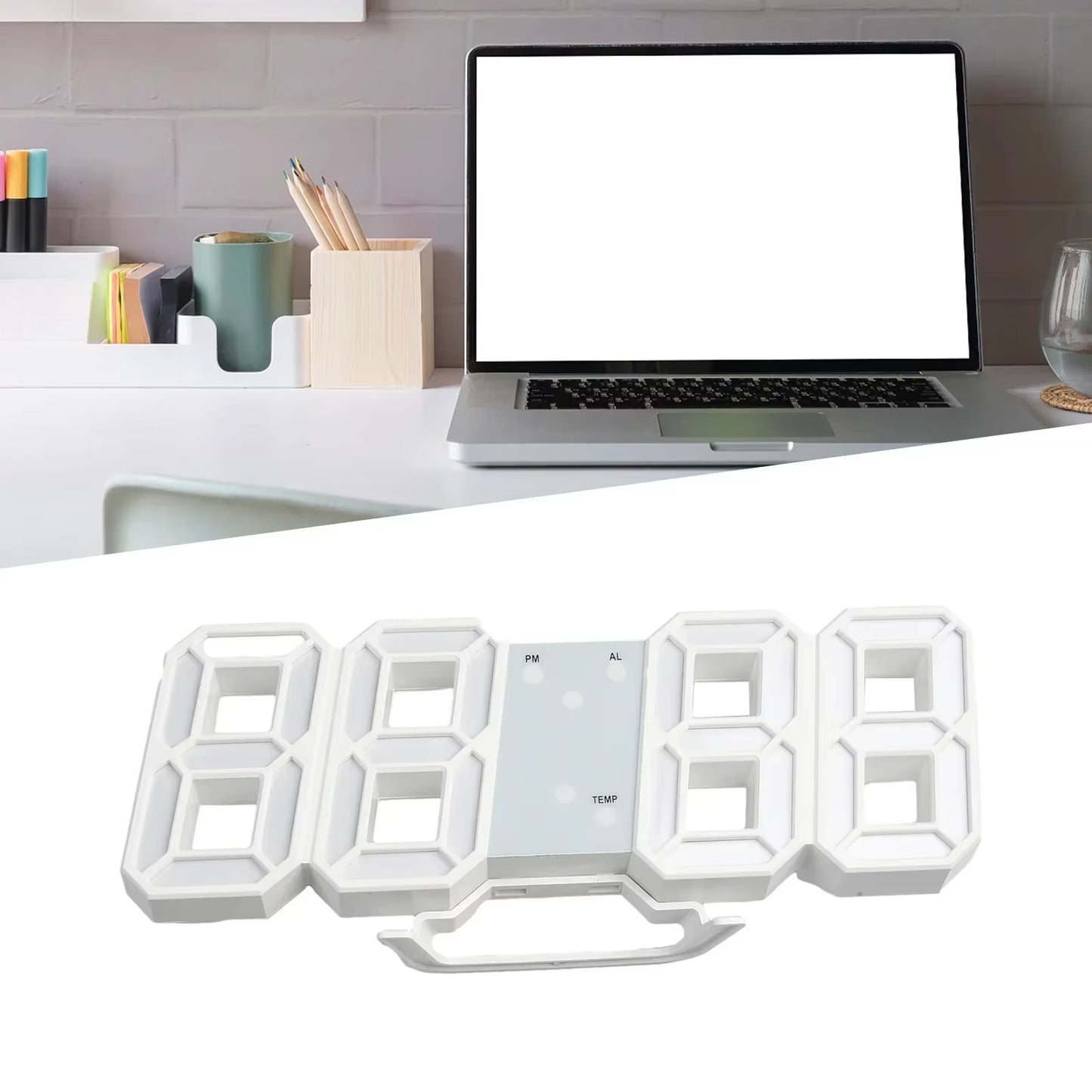 Glowdigit™ 3D LED Wall Clock – Modern Time, Bold Style