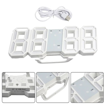 Glowdigit™ 3D LED Wall Clock – Modern Time, Bold Style