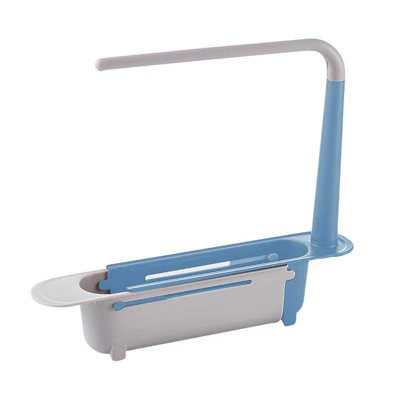 Sinkspace™ 2-In-1 Telescopic Sink Storage Rack – Adjustable, Expandable Sponge Holder for Effortless Kitchen Organization